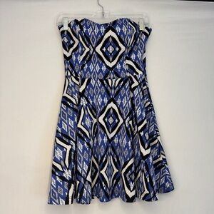 Blue Strapless Mini Dress